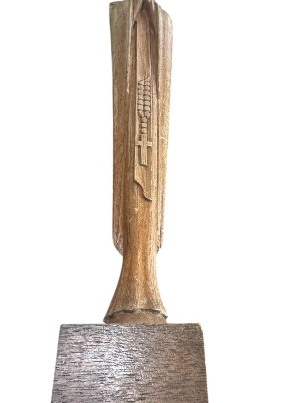 Vintage Signed Hand Carved Wood Madonna Virgin Mary Folk Art Sculpture - Picture 4 of 11